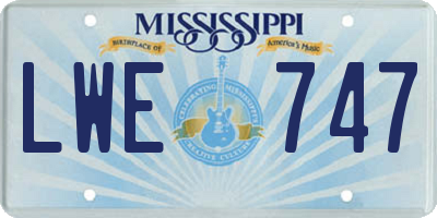 MS license plate LWE747