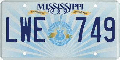 MS license plate LWE749