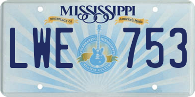 MS license plate LWE753