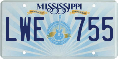 MS license plate LWE755