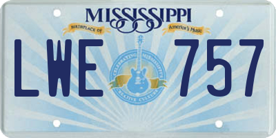 MS license plate LWE757