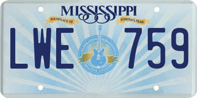 MS license plate LWE759