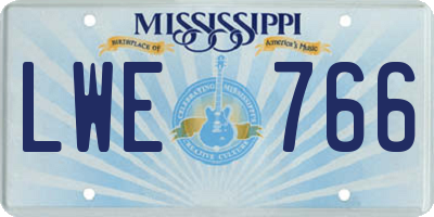 MS license plate LWE766