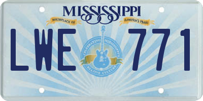 MS license plate LWE771
