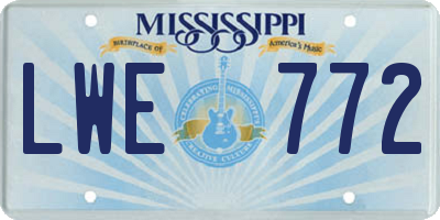 MS license plate LWE772