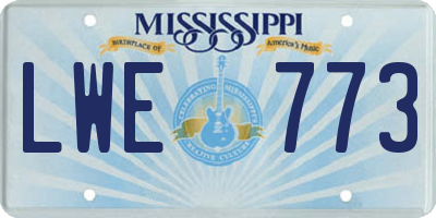 MS license plate LWE773