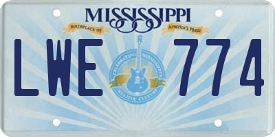MS license plate LWE774