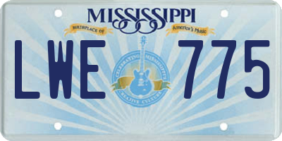 MS license plate LWE775