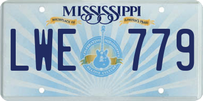 MS license plate LWE779