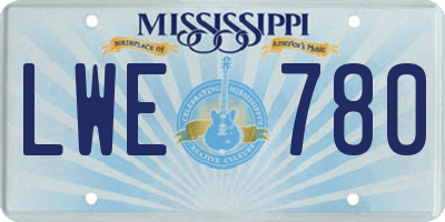 MS license plate LWE780