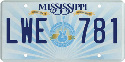 MS license plate LWE781