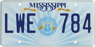 MS license plate LWE784