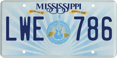 MS license plate LWE786