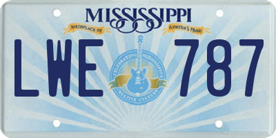 MS license plate LWE787