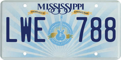 MS license plate LWE788