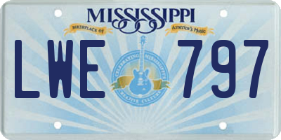 MS license plate LWE797