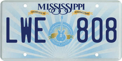 MS license plate LWE808