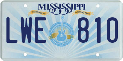MS license plate LWE810