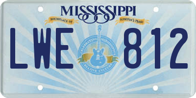 MS license plate LWE812