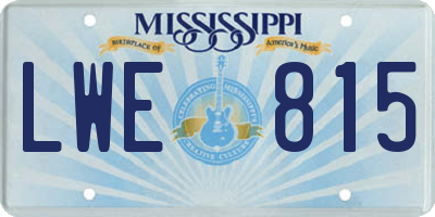 MS license plate LWE815