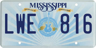 MS license plate LWE816