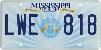 MS license plate LWE818
