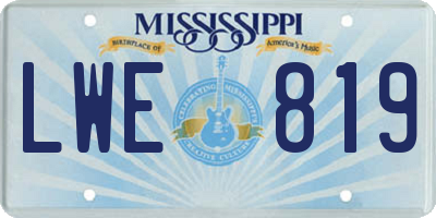 MS license plate LWE819