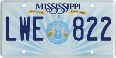 MS license plate LWE822