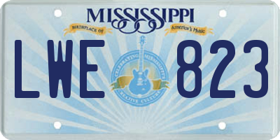 MS license plate LWE823