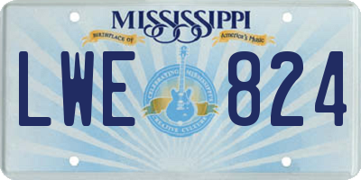 MS license plate LWE824