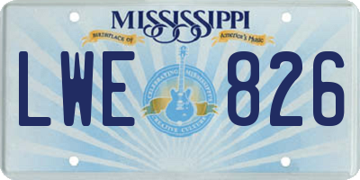 MS license plate LWE826
