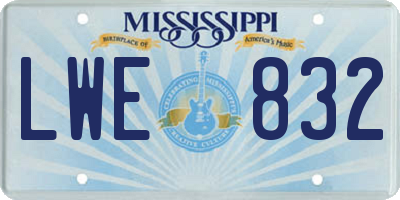 MS license plate LWE832