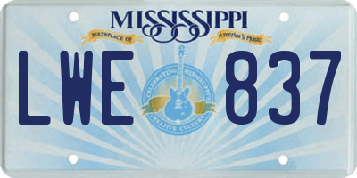 MS license plate LWE837
