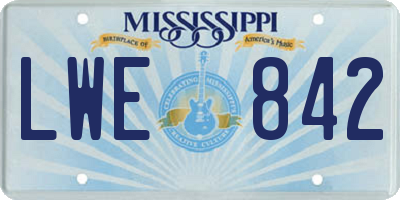 MS license plate LWE842
