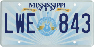 MS license plate LWE843