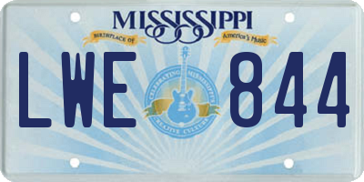 MS license plate LWE844