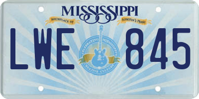 MS license plate LWE845