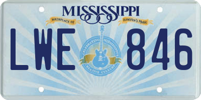 MS license plate LWE846