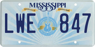 MS license plate LWE847