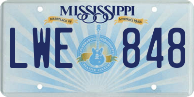 MS license plate LWE848