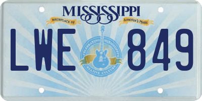 MS license plate LWE849