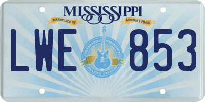 MS license plate LWE853