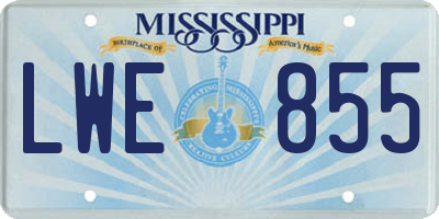 MS license plate LWE855