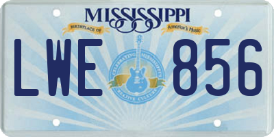 MS license plate LWE856