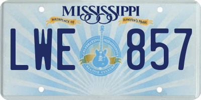 MS license plate LWE857
