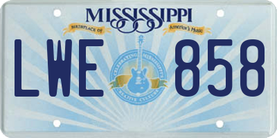 MS license plate LWE858