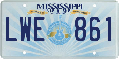 MS license plate LWE861