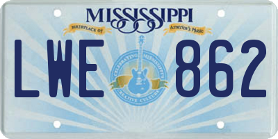 MS license plate LWE862