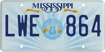 MS license plate LWE864