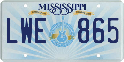 MS license plate LWE865